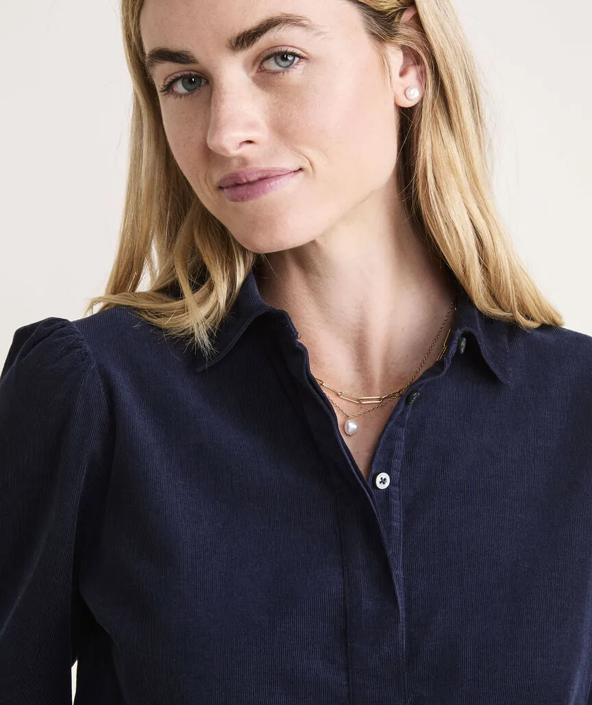 Vineyard Vines - Corduroy Popover Shirt - Nautical Navy