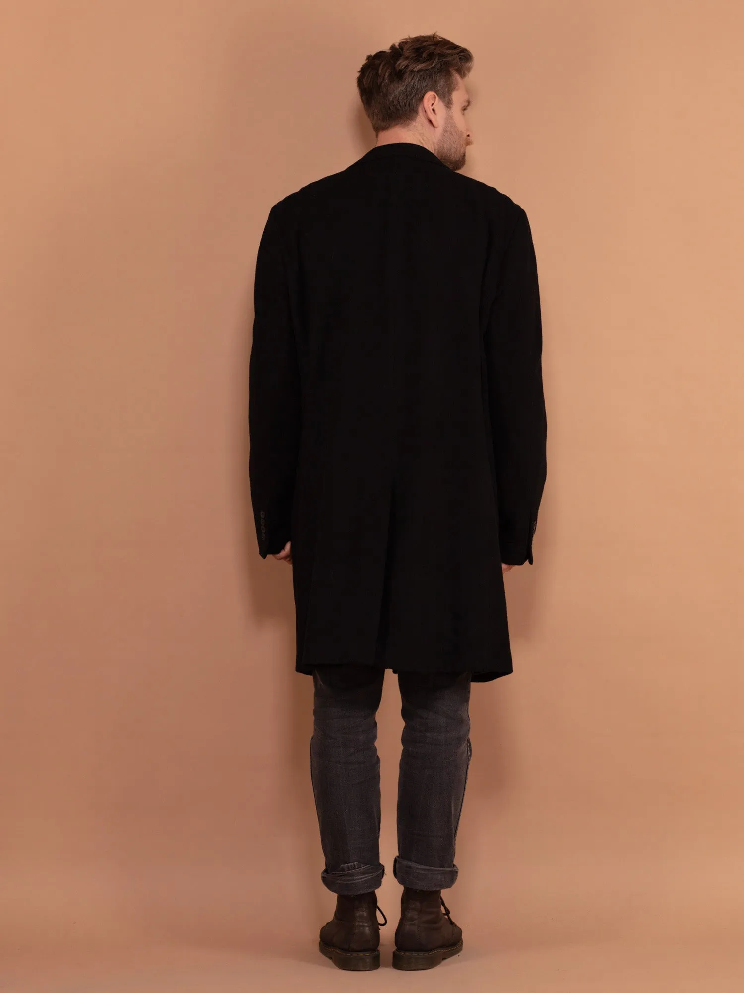 Vintage 00's Men Wool and Cashmere Coat in Black