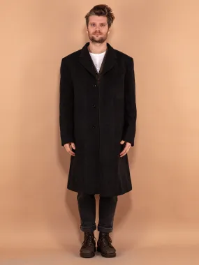 Vintage 00's Men Wool and Cashmere Coat in Dark Grey