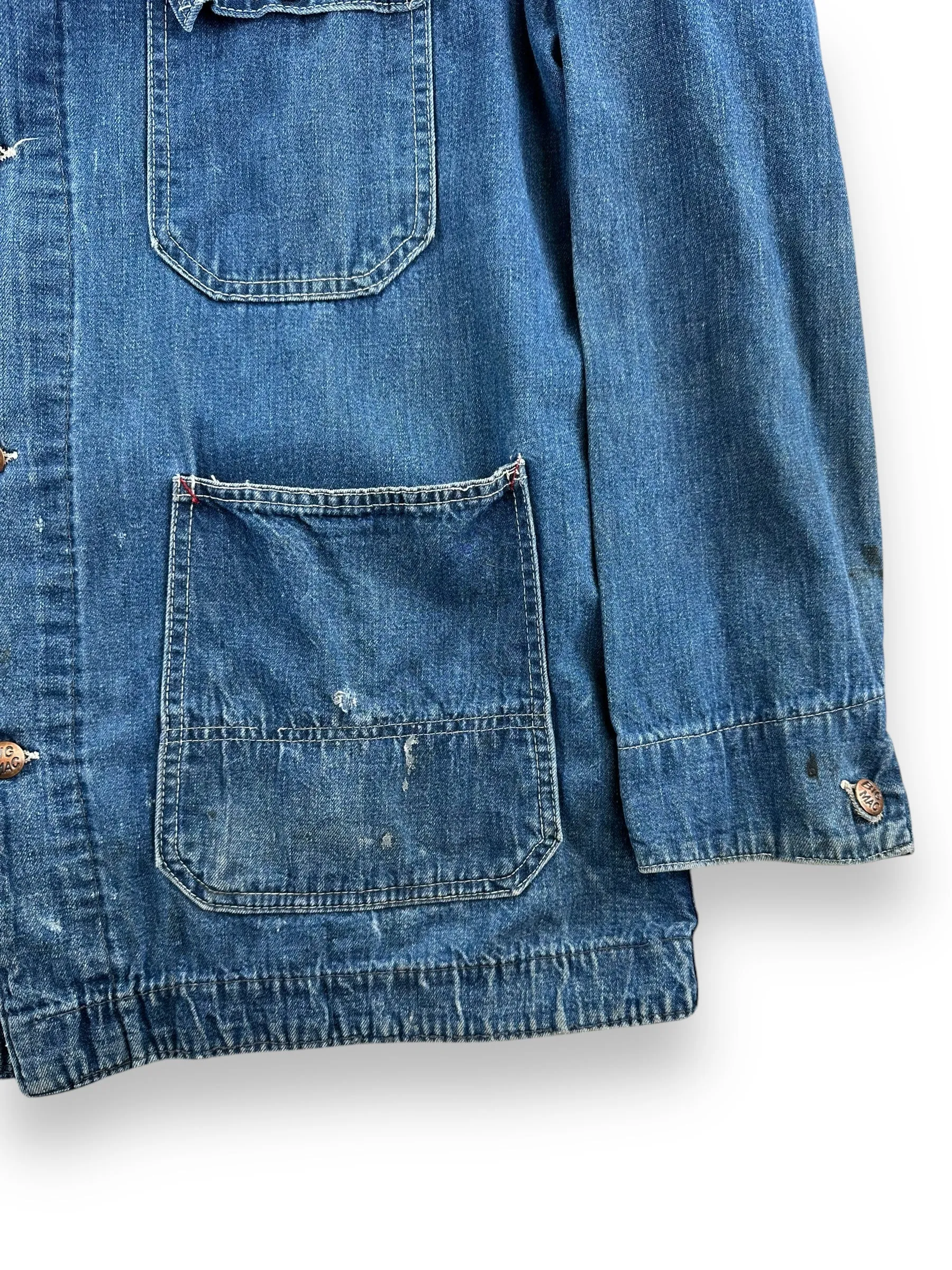 Vintage Big Mac Unlined Denim Chore Coat SZ XL