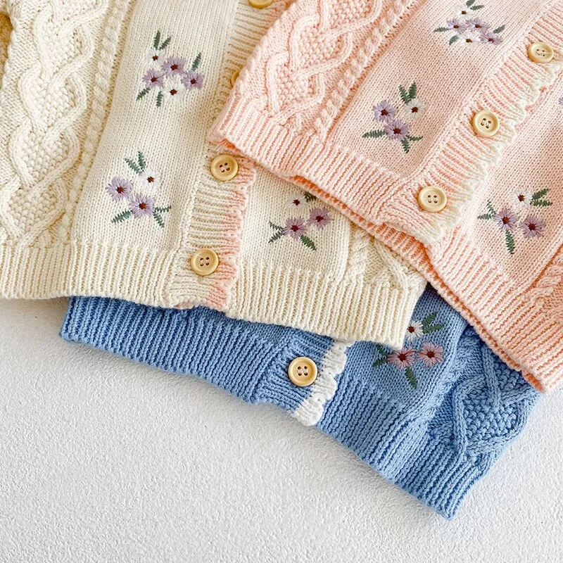 Vintage Floral Embroidered Cardigan 6M-3T