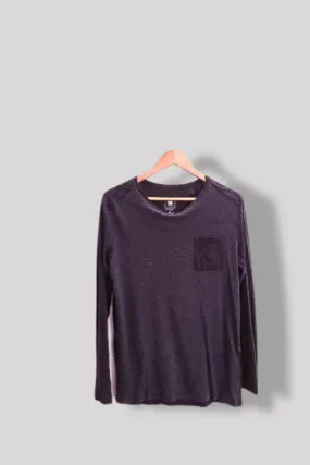 Vintage G-star Raw mens navy long sleeve medium tees whit front pocket