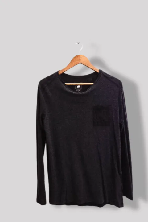 Vintage G-star Raw mens navy long sleeve medium tees whit front pocket