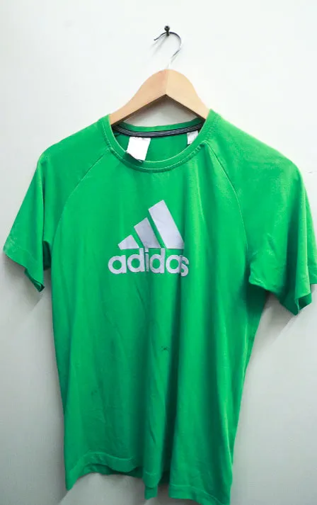 Vintage green adidas logo mens medium regular fit tees