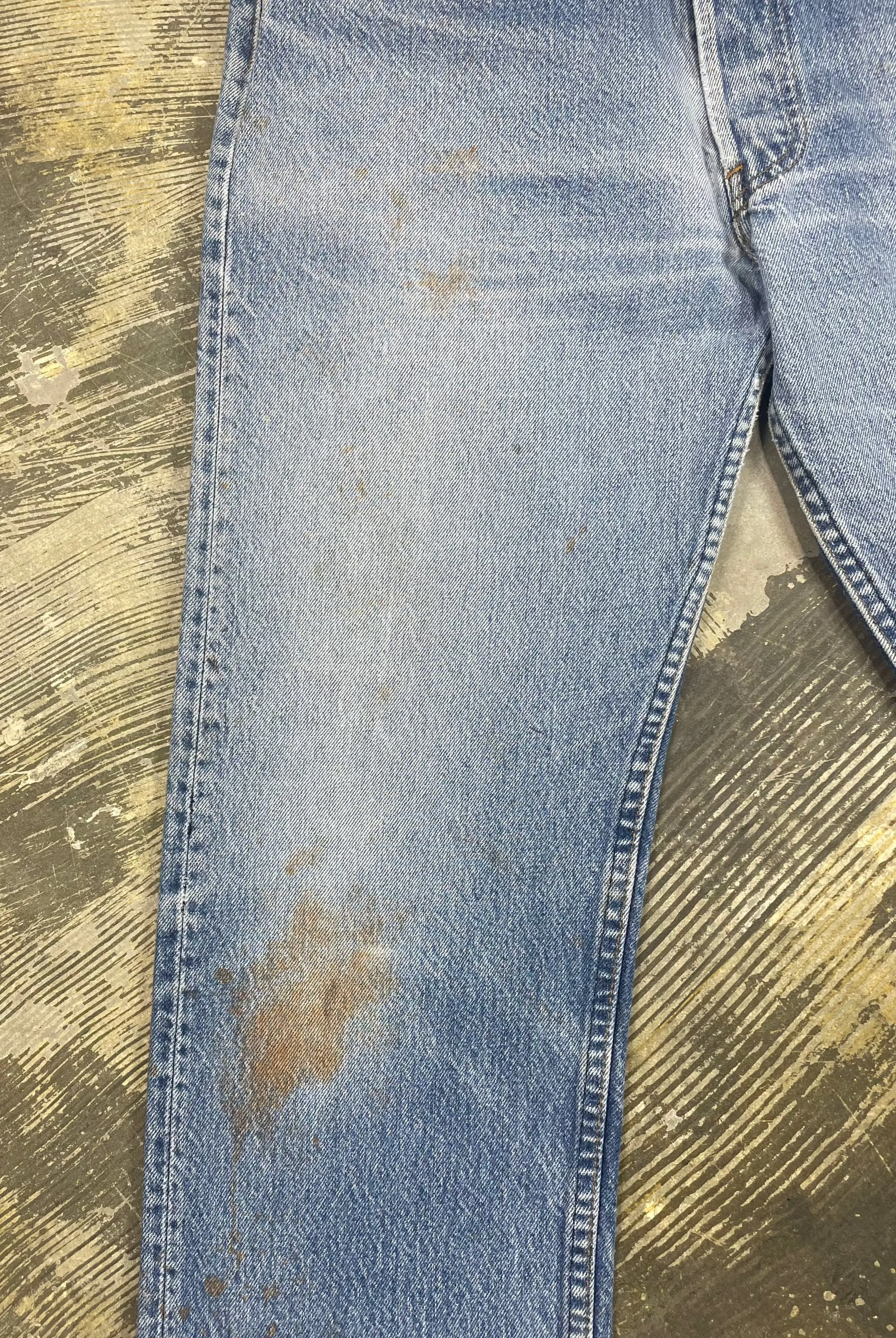 Vintage USA Made Levi 501 Transitional Premium Wash & Paint Denim Jeans (JYJ-0310)