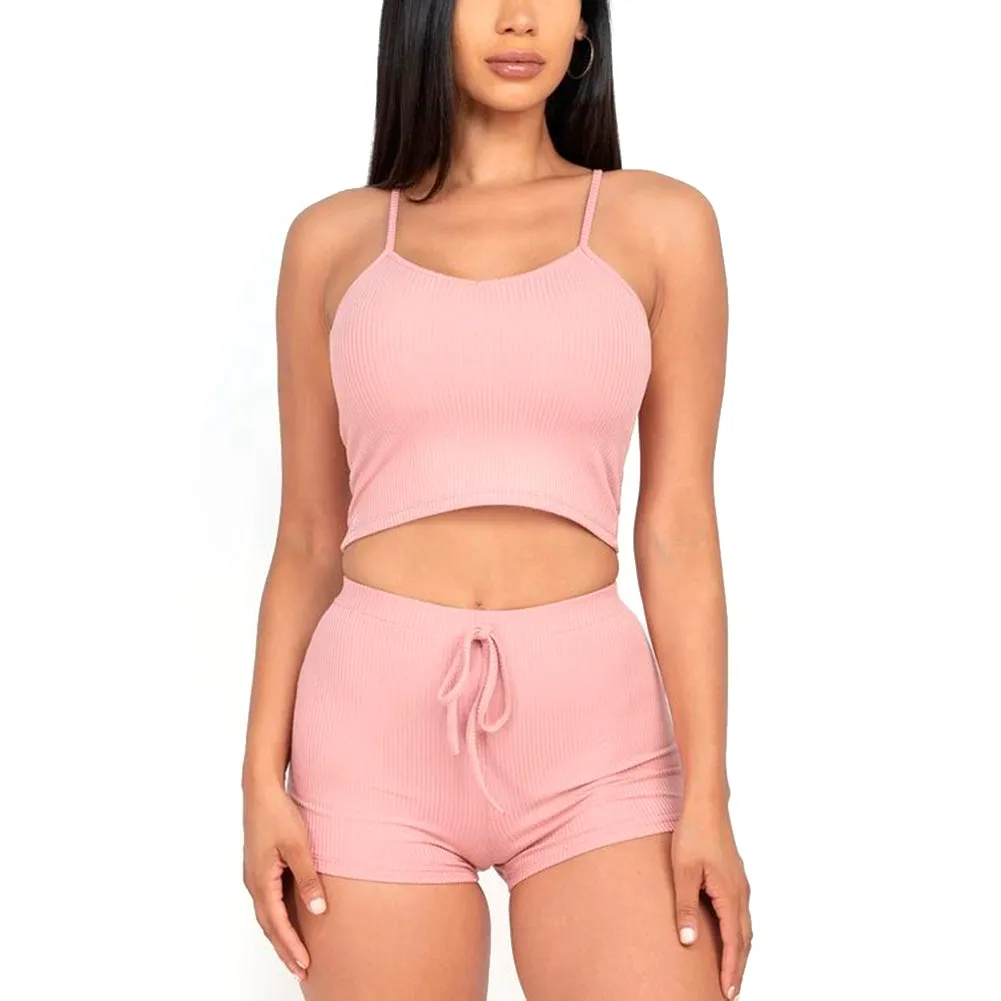 Women's Crop Top Sports Bra & Shorts High Waisted Fitness Gym Workout Yoga Set