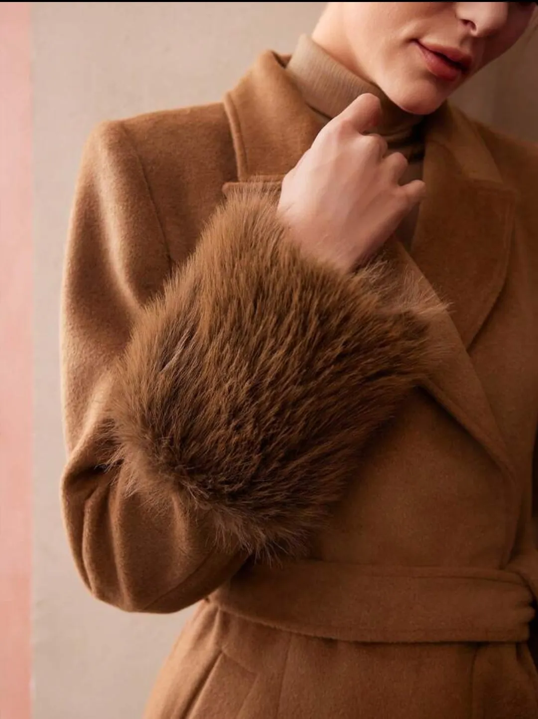 Wool Blend Structured Overcoat