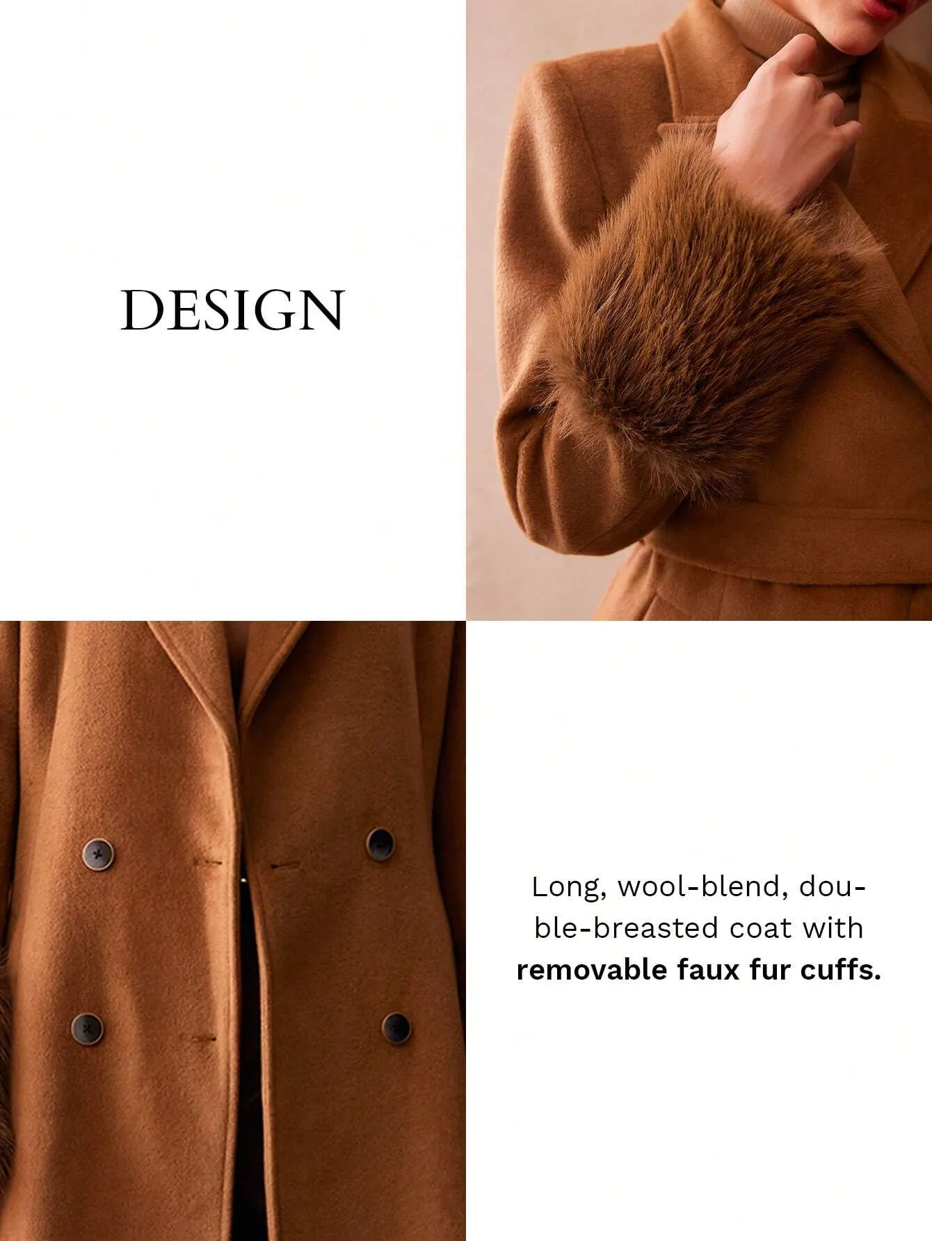 Wool Blend Structured Overcoat
