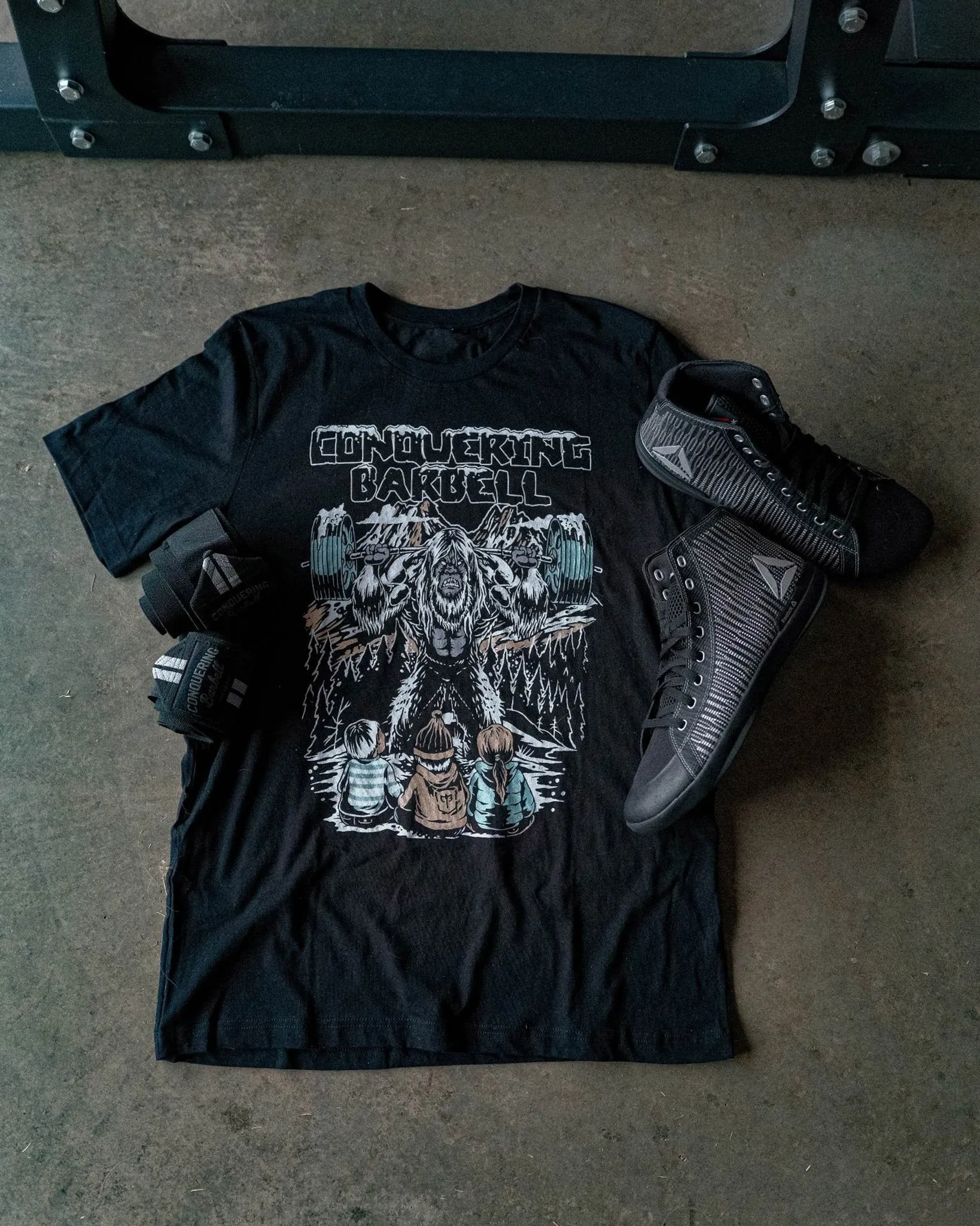 Yeti Squats - on Black Tee