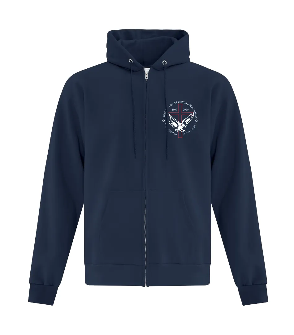 Youth 25th Anniversary Cotton Full Zip Hooded Sweatshirt with Embroidered Logo