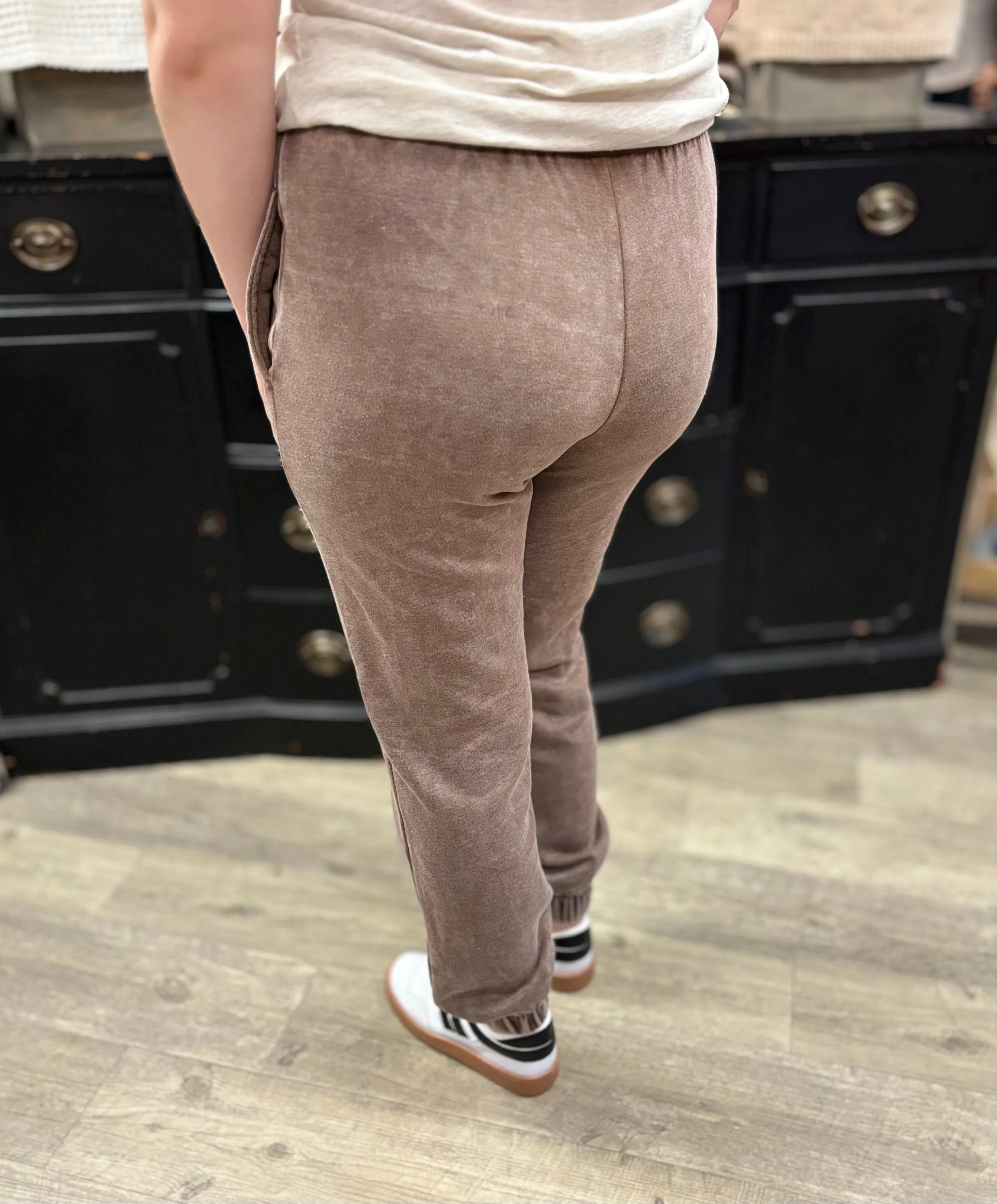 Zenana Lounging Around Acid Washed Fleece Sweatpants
