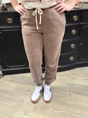 Zenana Lounging Around Acid Washed Fleece Sweatpants