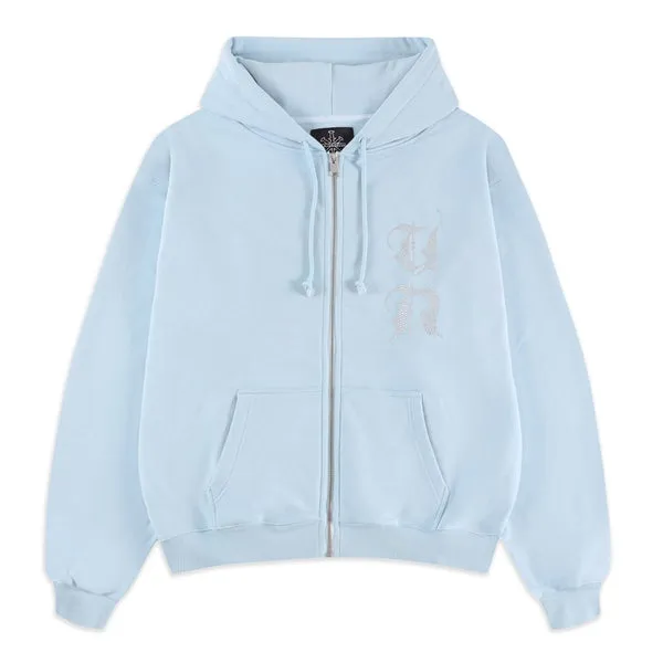 Zip Hoodie Rhinestone Blue | Unknown