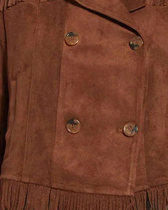 Zora Fringe Suede Jacket in Bronze | Bronze